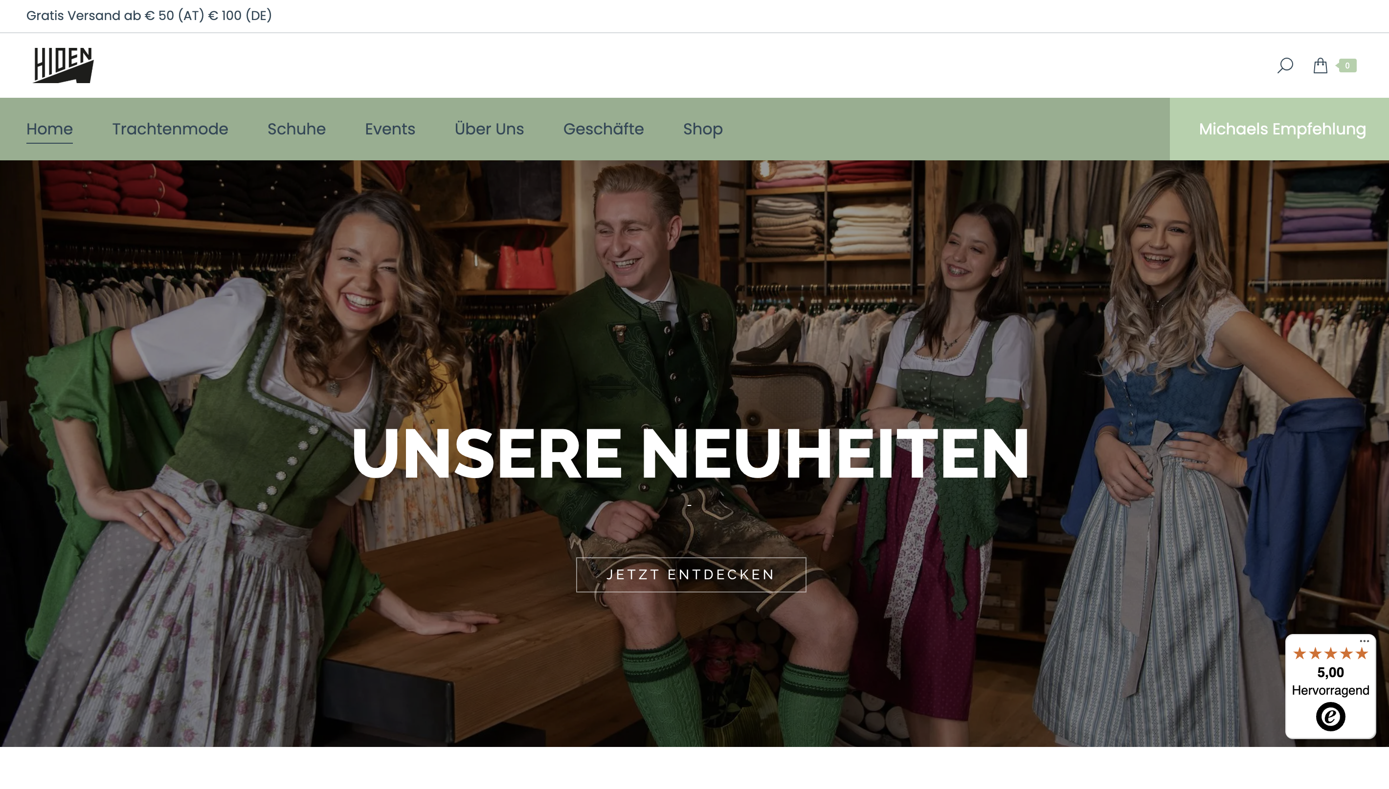 Guenstige Website Projekt Trachten Hiden
